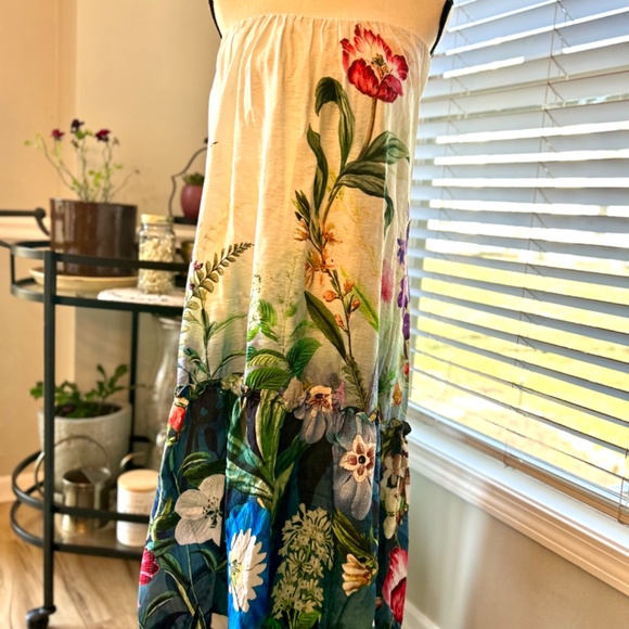 ANTHROPOLOGIE Strapless Maxi Dress, Ivory Floral, NWT! - Picture 7 of 14